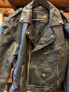 Vintage Heavyweight Biker Jacket, XL