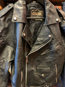 Vintage Heavyweight Biker Jacket, XL