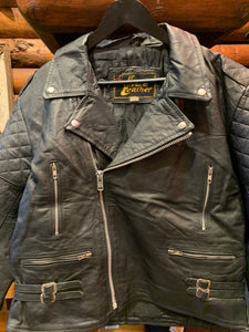 Vintage Biker Jacket With Padding, 44 Large