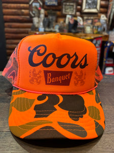 New Coors Banquet Beer Fluro Camo Hat
