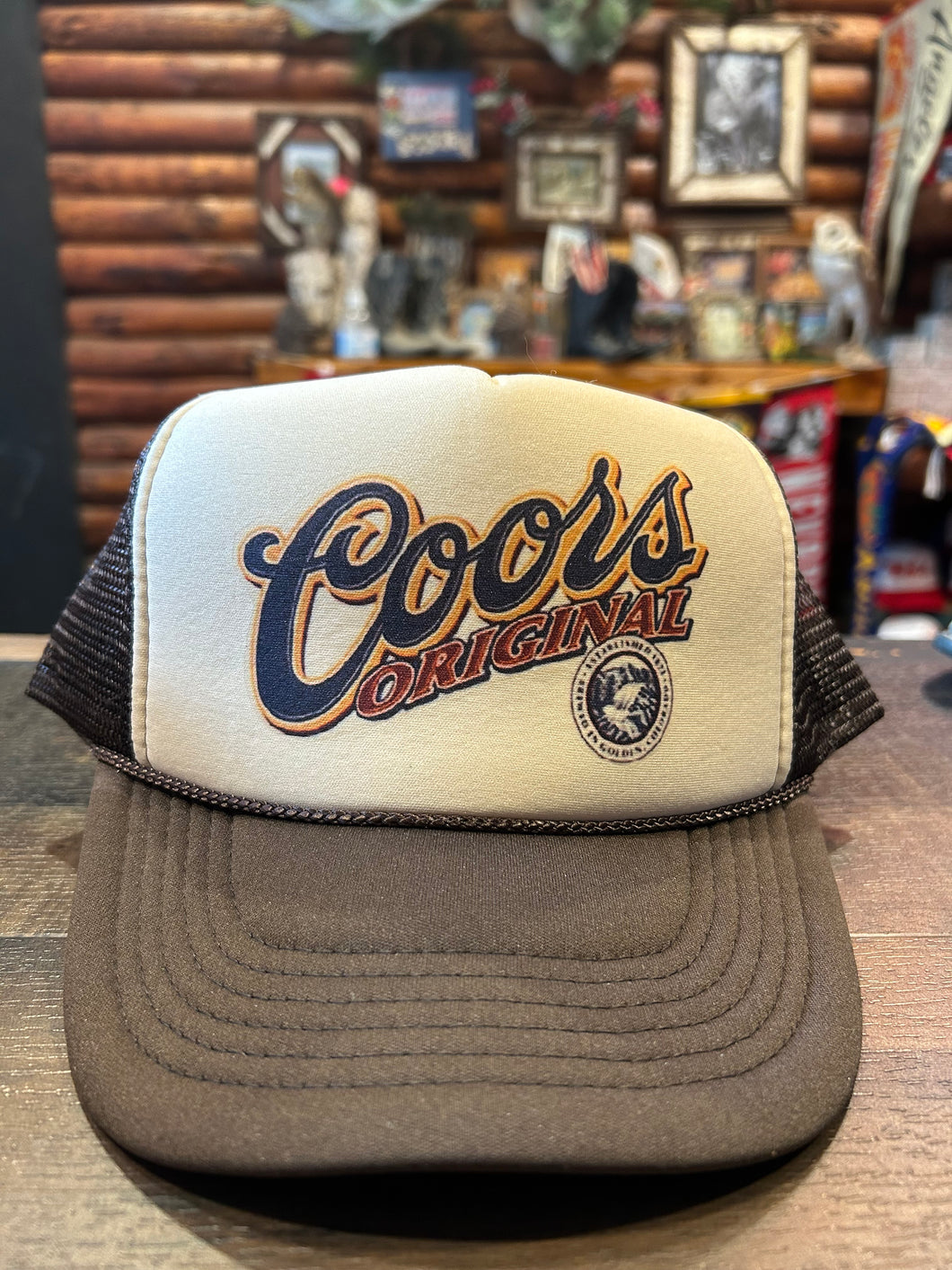 New Coors Original Tan & Brown Hat