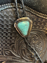 Load image into Gallery viewer, Xlarge Turquoise Style Curved Triangle Bolo Tie
