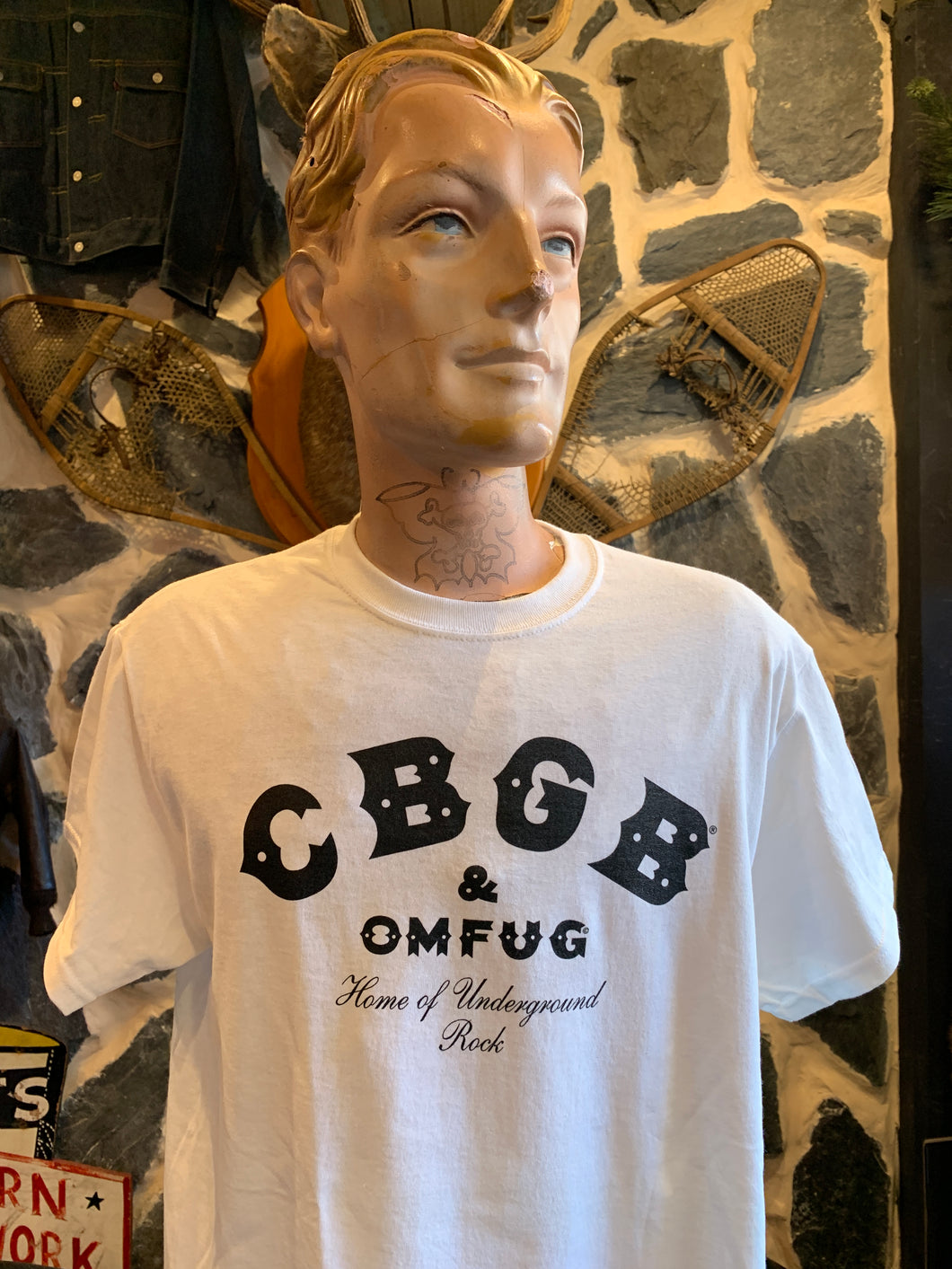 CBGB White Tshirt. USA Gilden,  Unisex Cut