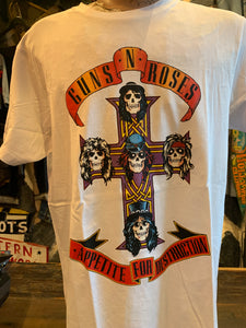 Guns N Roses, Appetite Cross White Vintage Cut