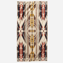 Load image into Gallery viewer, PENDLETON WHITE SANDS TAN XL JACQUARD BEACH TOWEL
