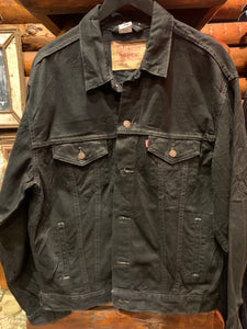 Vintage Black Levis Denim Trucker Jacket, Large