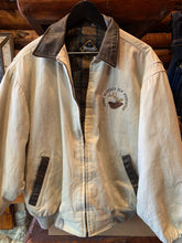 Load image into Gallery viewer, Rare. Vintage Rocky Mountain Elk Duckcloth Jacket W Leather, Large
