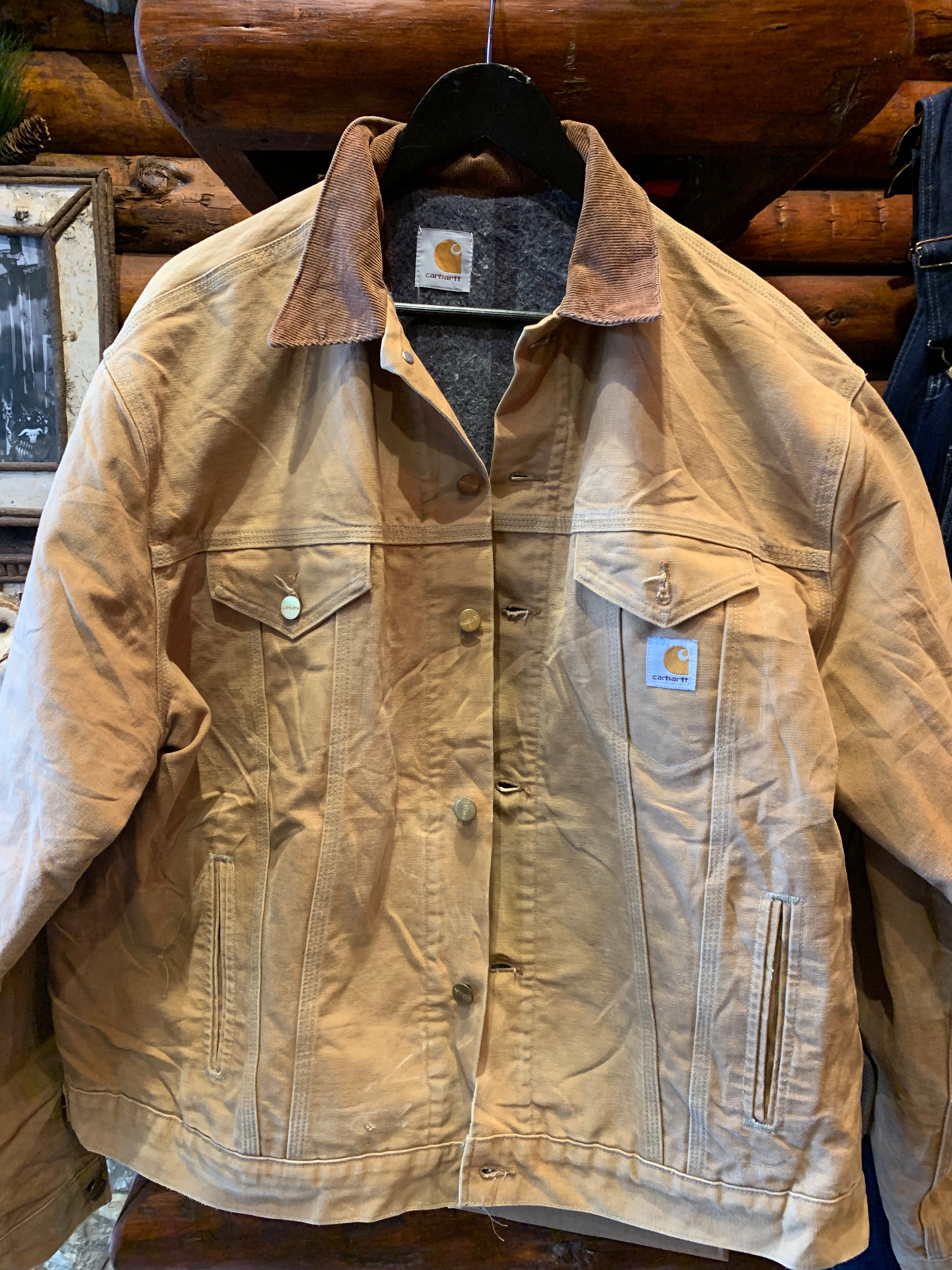 ☆HALU☆☆Carhartt Blanket Duck Trucker Carhartt Duck Trucker Jacket Blanket Lined Made In USA Union