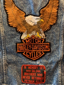 Vintage Harley Davidson, Lee Patched Vest, Medium
