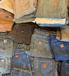 We stock 65 - 100 pairs of Carhartt & Dickies Carpenter Work Pants & Jeans all the time $65-$85 not catalogued online - too many to add