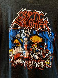 19. Cryptic Slaughter Repro Bootleg Car Lot Rock Tee, Small