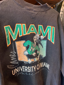 Vintage University Of Miami Sweatshirt, Large