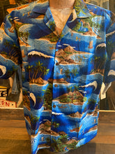 Load image into Gallery viewer, 8. Authentic Hawaiian Shirt. Waikiki Beach. Blue. Made In Honolulu
