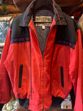 Load image into Gallery viewer, Vintage Rarer Cut Western Frontier Southwest Workwear Bomber. Large
