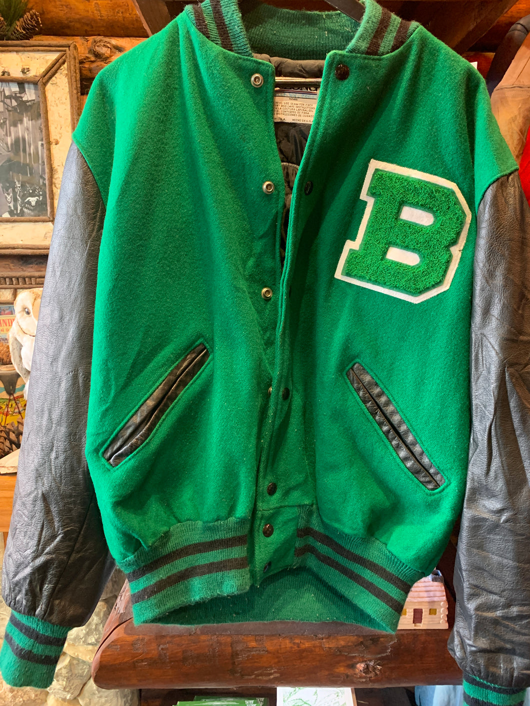 Vintage St. Bede Bruins, De Longe College Jacket. Large. FREE POSTAGE