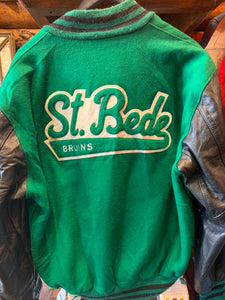 Vintage St. Bede Bruins, De Longe College Jacket. Large. FREE POSTAGE