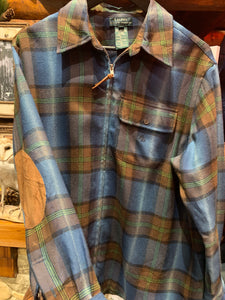 Vintage Ralph Lauren 50s Style Plaid Wool Jacket W Suede Elbow Patches. Medium