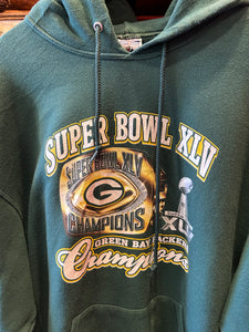 Vintage Green Bay Packers Superbowl Hoodie, XL