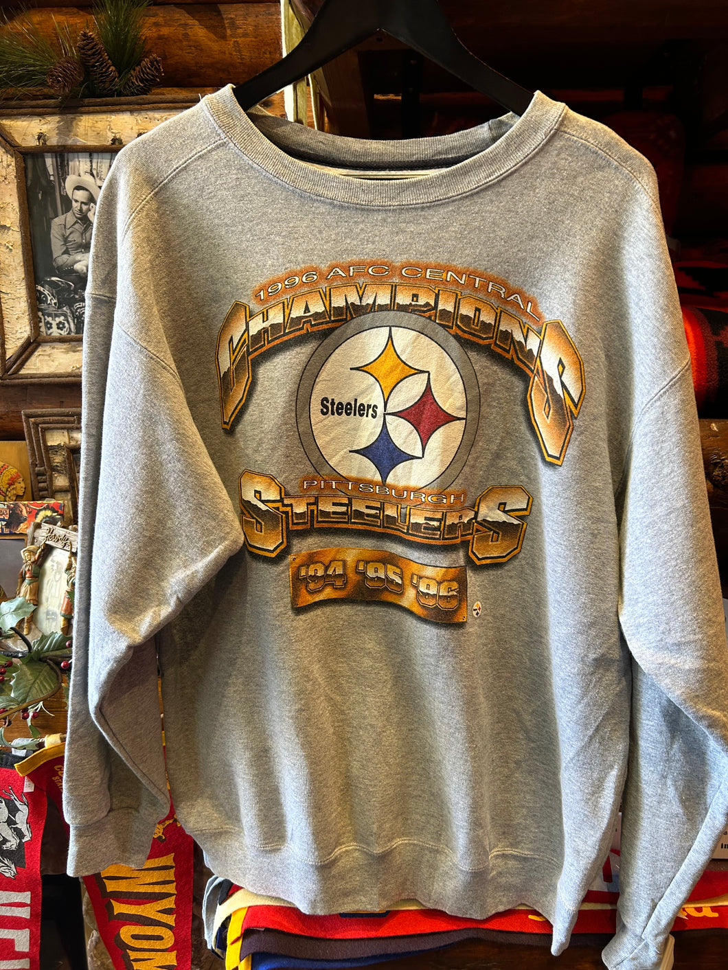 Vintage Pittsburgh Steelers Grey Sweater, Large