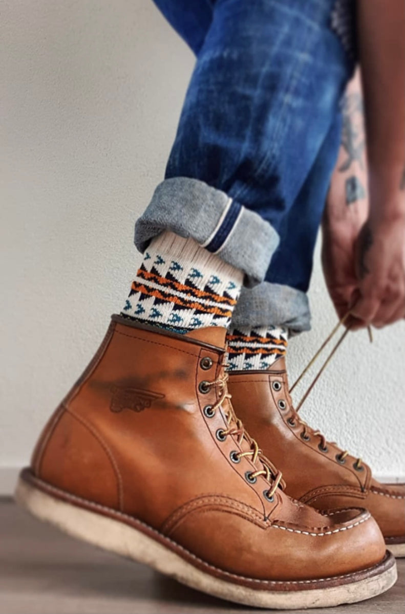 10. Nordic Socks - Geometric Beige – Midwest Trader