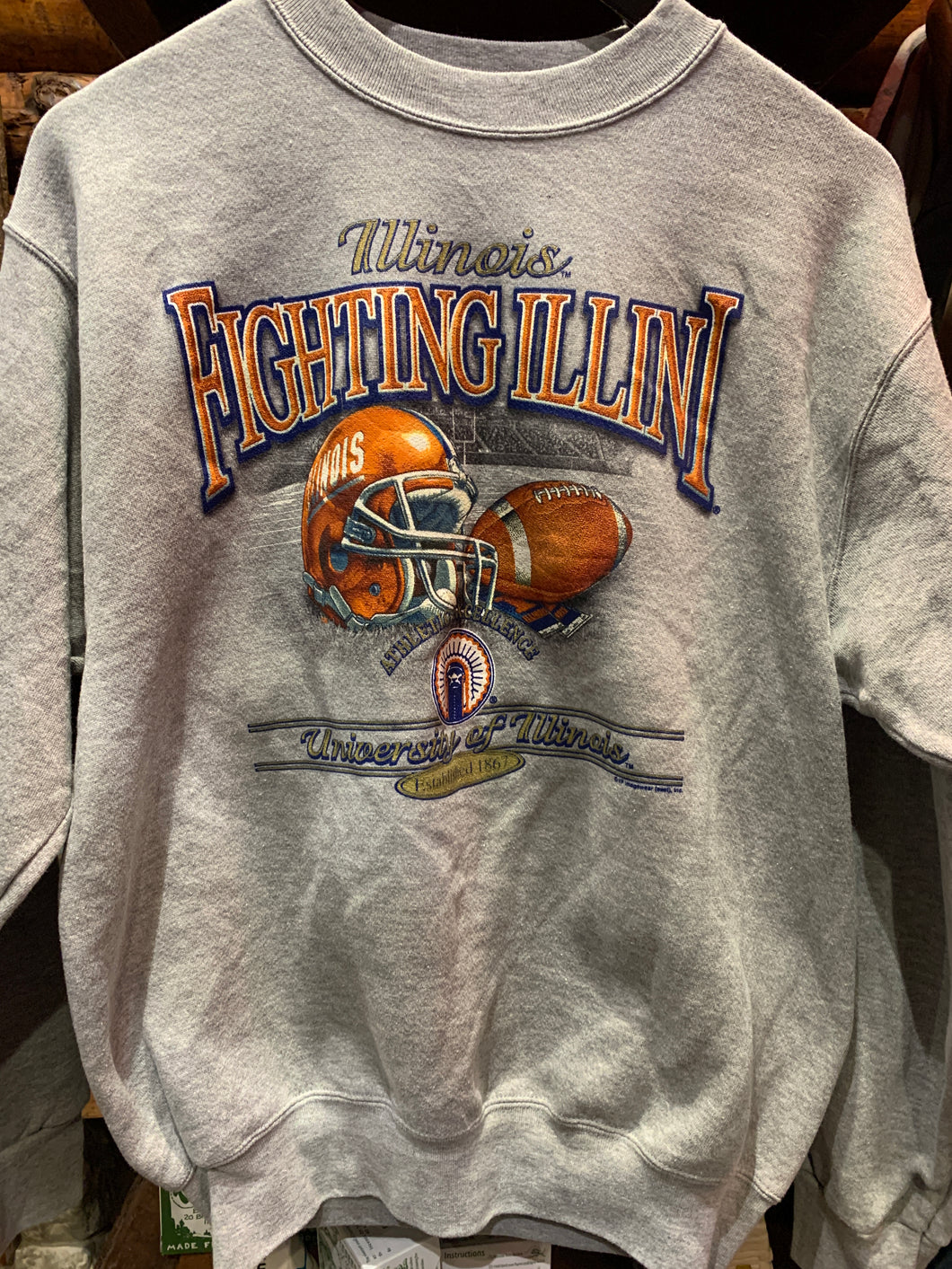 Vintage Illinois Football Sweater, Medium