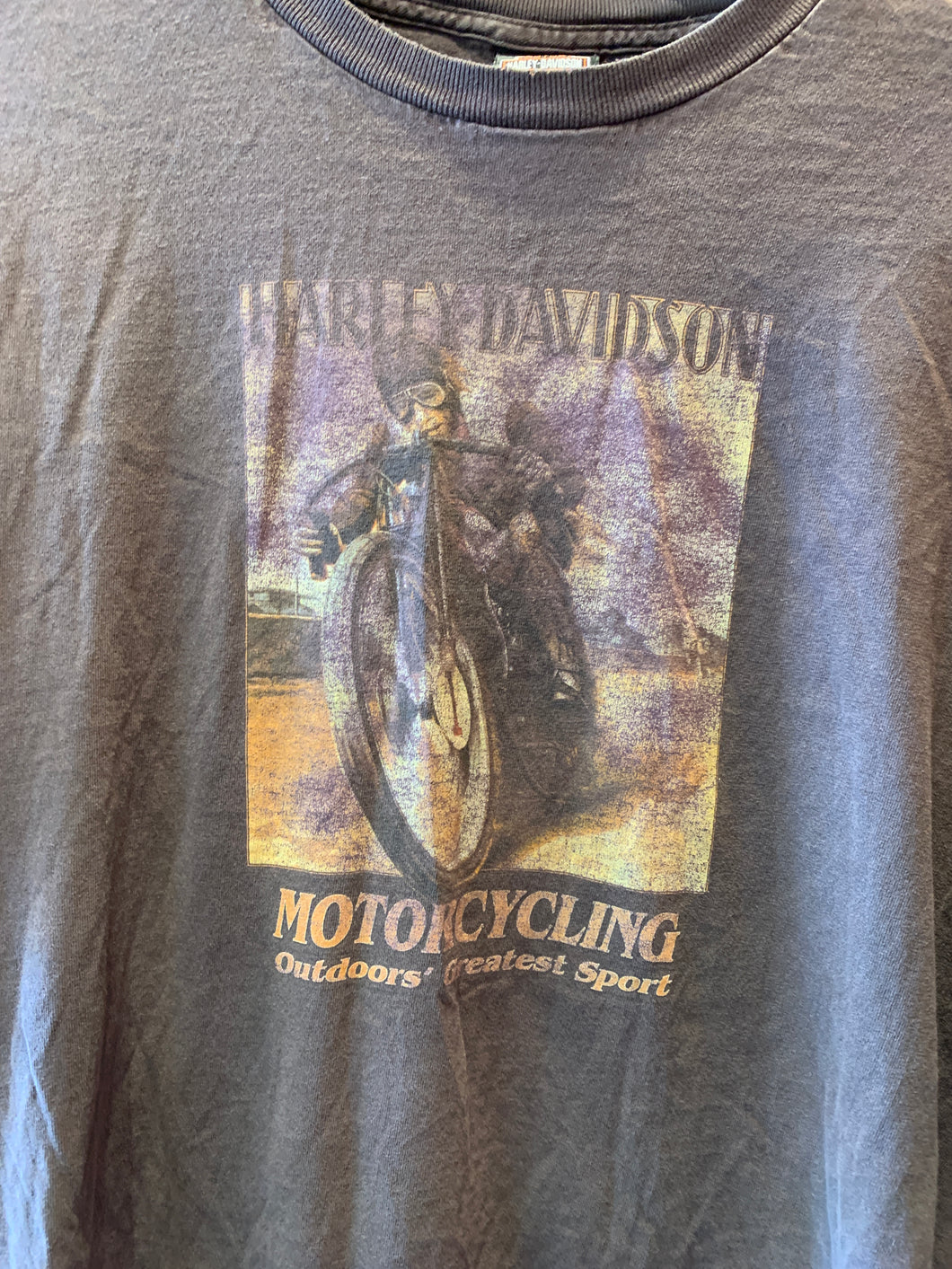 Vintage Harley Brown 1920s Racing Print, XL