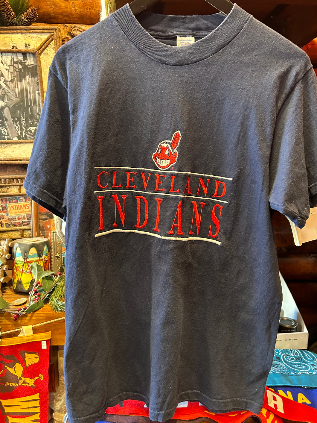 Vintage Cleveland Indians Embroidered Tee, Medium