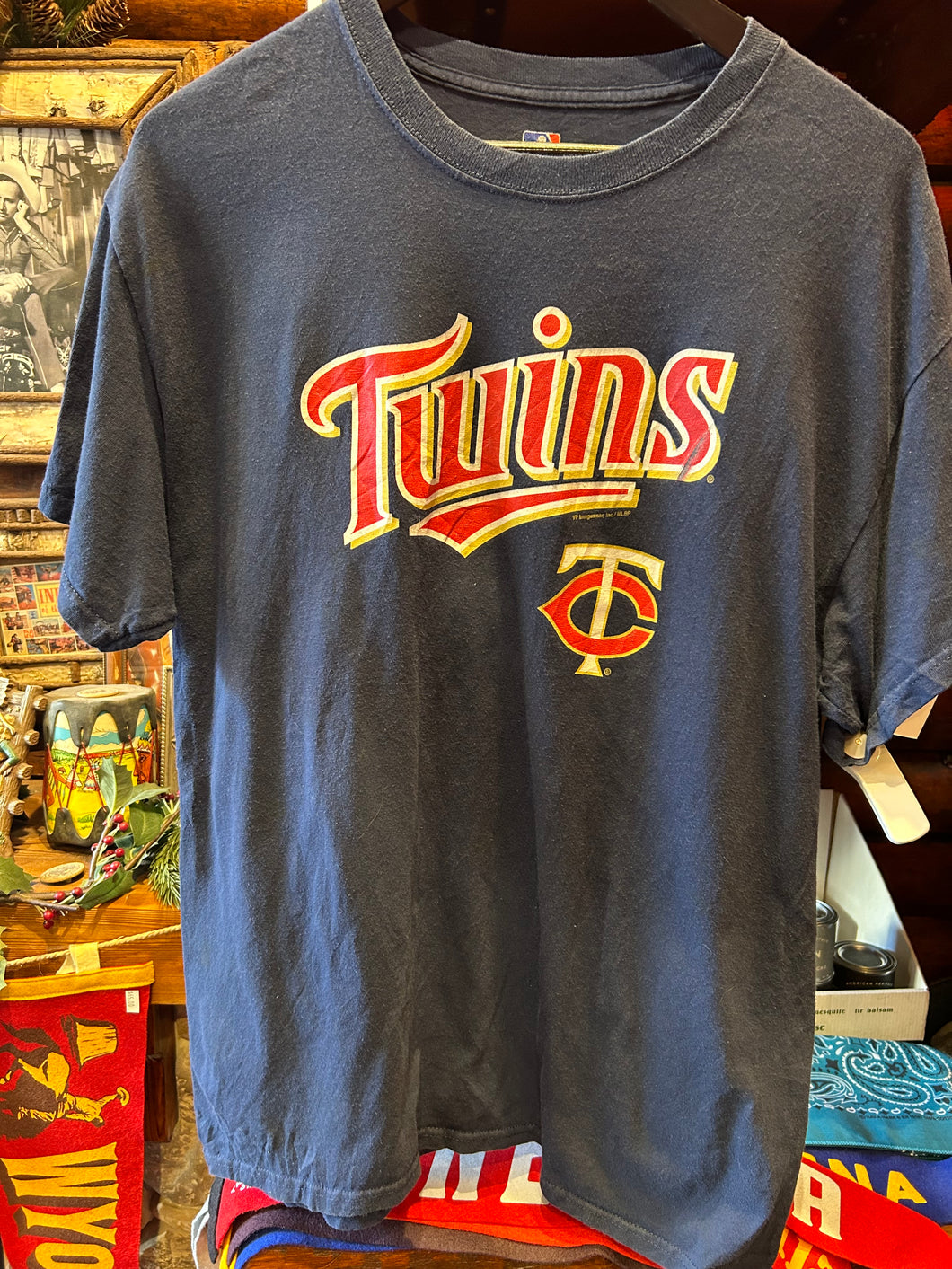 Vintage Twins Baseball Tee, Large