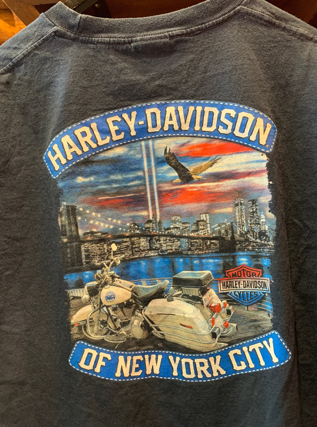 Vintage Harley Davidson Of New York Navy, XXL