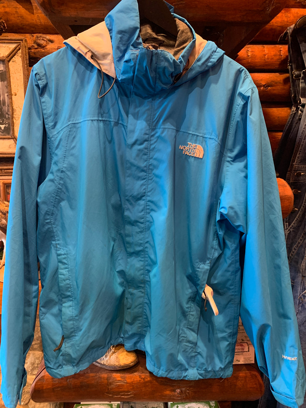 10. Vintage North Face Cobalt Blue Rain Jacket, Large