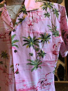 Authentic Hawaiian Shirt 3. Flamingo Pink. Imported from Honolulu
