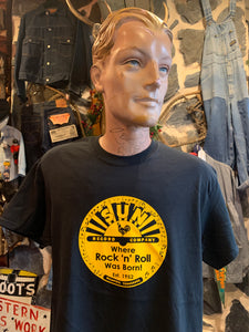 Sun Records Classic Logo Tshirt. USA Gilden. Traditional Unisex Cut