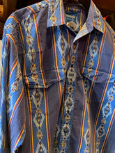 Load image into Gallery viewer, Vintage Wrangler Blue Diamond Aztec Western Shirt, Medium

