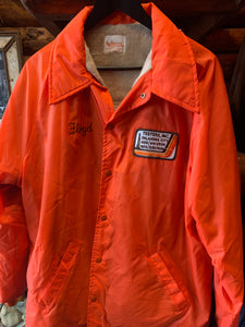 Vintage Oklahoma City Oil Drill Jacket Circa 70s-80s Sherpa Lined, XL
