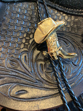 Load image into Gallery viewer, Bt-972-G Gold Boot &amp; Hat Bolo Tie
