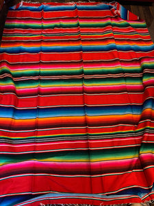 Mexican Blanket Serape 8.  Red