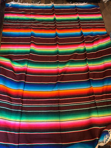 Mexican Blanket Serape 7. Maroon