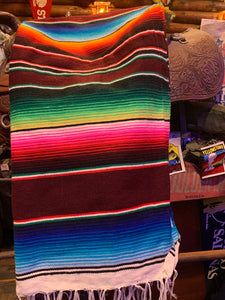 Mexican Blanket Serape 7. Maroon