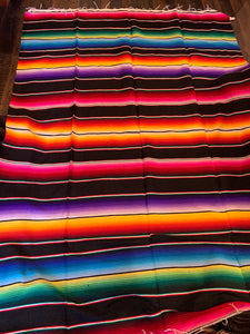 Mexican Serape Blanket 4. Black