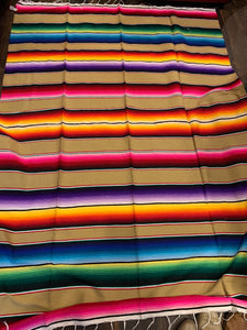 Mexican Serape Blanket 13. Wheat