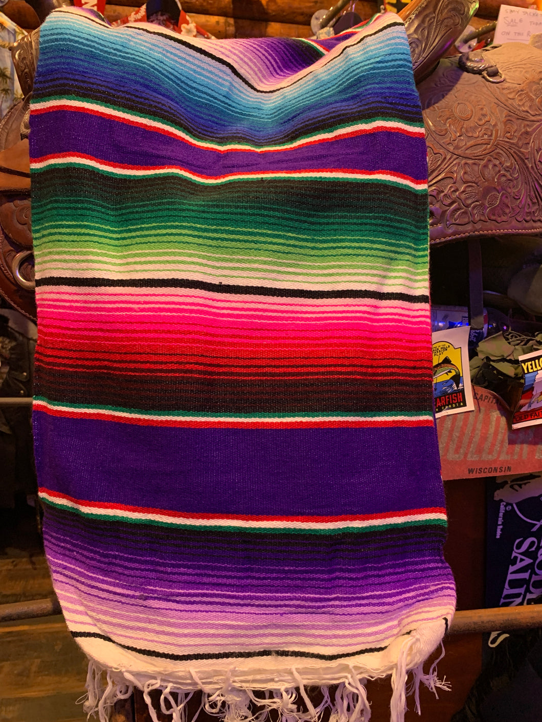Mexican Serape Blanket 14. Dark Purple