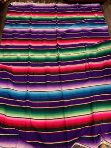 Mexican Serape Blanket 14. Dark Purple