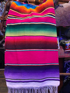 Mexican Serape Blanket 15. Hot Pink