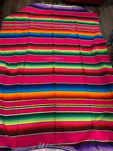 Mexican Serape Blanket 15. Hot Pink