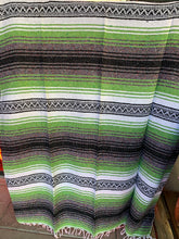 Load image into Gallery viewer, Extra Large. Authentic Mexican Falza Blanket. Made in Mexico. Light Green.
