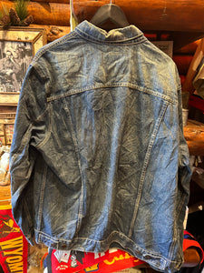 Vintage Levis Denim Mid Dark Long Body Jacket, XXL