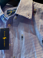 Load image into Gallery viewer, Vintage Ralph Lauren Iconic Bear Blue Check Shirt, Brand New, 12-14
