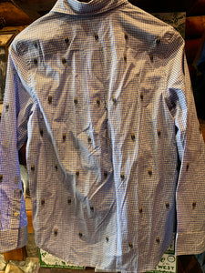 Vintage Ralph Lauren Iconic Bear Blue Check Shirt, Brand New, 12-14