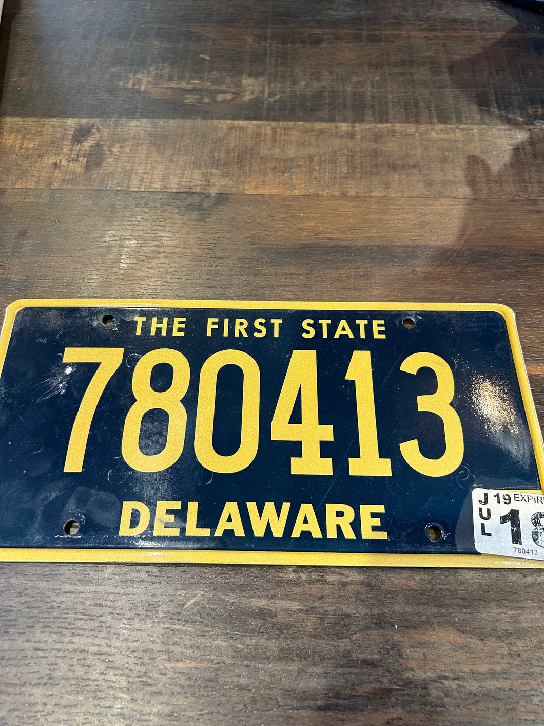 Vintage Delaware Number Plate