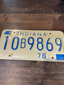 Vintage Indiana Number Plate